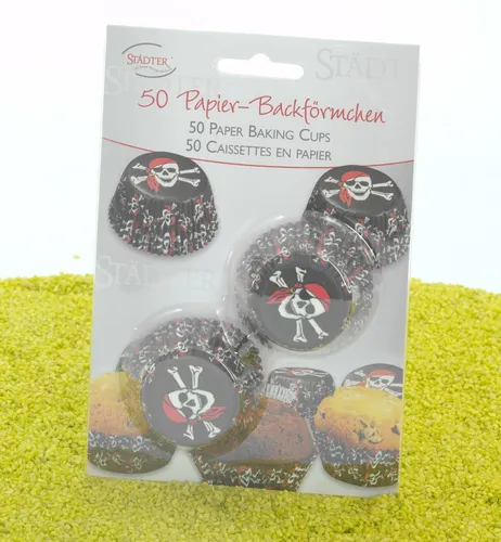 Städter Papierbackförmchen Pirat mini 50 Stück
