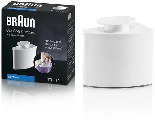 Braun Household Anti-Kalkfilter BRSF 001 - Kompatibel mit CareStyle Compact Dampfbügelstationen, verlängert die Lebensdauer um 5x und einfach zu wechseln