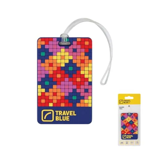 Travel Blue Puzzle ID Premium Gepäckanhänger leicht erkennbarer Kofferanhänger, farbenfrohes Design, langlebiges Gummi-Material, ideal für Flugreise Koffer, Reisetaschen & gepäck - Travel Essentials