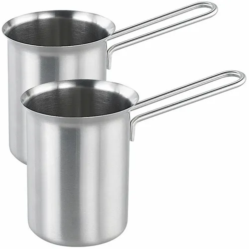 Cucina di Modena 2er-Set Aufschäum-Milchkännchen aus Edelstahl, je 0,3l