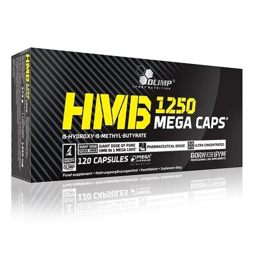 Olimp HMB 1250 - 120 Kapseln für effektiven Muskelaufbau - Protein Shakes & Muskelaufbau, unterstützt die Muskelregeneration und fördert den Muskelaufbau, hergestellt in Polen.