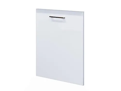 Smart Möbel Frontblende für Geschirrspüler 60 cm - Nawa - Frontblende für vollintegrierten Geschirrspüler in elegantem Weiß, mit edelstahlfarbigen Griffen. Perfekte Passform und modernes Design für Ihre Küche.