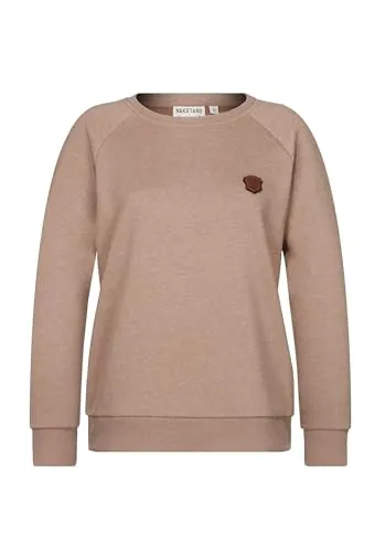 naketano Rundhalspullover Krokettenhorst - Stylischer Pullover in Mocca Melange, aus hochwertiger Baumwolle und Polyester, ideal für lässige Freizeitlooks.