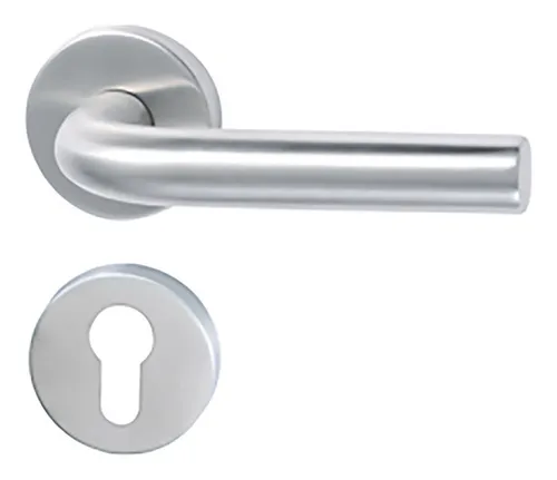 Stroxx Drückergarnitur L-Form, Profilzylinder, Edelstahl matt - 700-142