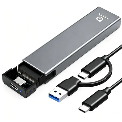 Xiaobi M.2 NVMe SSD Gehäuse, NVME Gehäuse USB 3.2 Gen 2 10 Gbps für NVMe PCIe M-Key/M+B Key M.2 NVMe USB Adapter in 2230/ 2242/ 2260/ 2280 Unterstützt UASP und Trim (grau)
