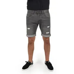 Indicode IDHallow Herren Jeans Shorts - Herren-Shorts aus hochwertigem Denim mit Destroyed-Optik, ideal für warme Tage. Nachhaltig produziert mit recycelten Materialien und bester Baumwolle.