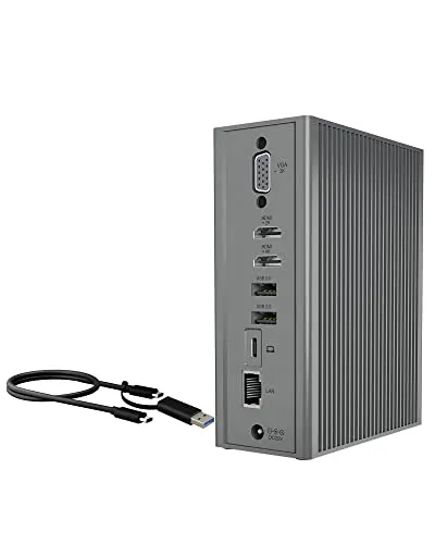 ICY BOX IB-DK2262AC - USB-C Docking Station (16-in-1) für 3 Monitore, 55W Power Delivery und 7-fach USB Hub, ideal für Multimonitor-Setups
