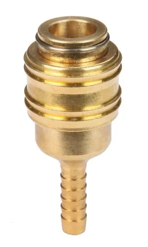 Original Einhell Schnellkupplung 6 mm (Kompressor-Zubehör, 6 mm Durchmesser, aus robustem Messing, für Druckluftschläuche)