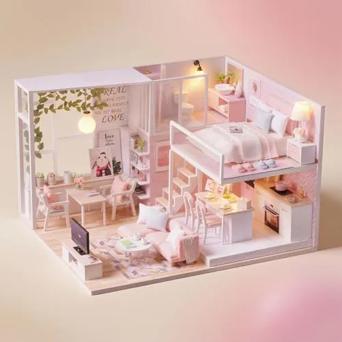 CUTEROOM DIY Miniatur Puppenhaus mit Musik und LED Lichtern