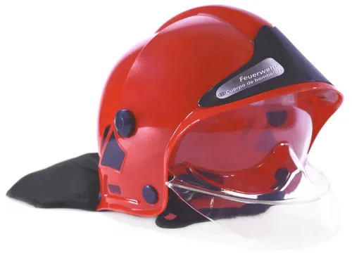 Klein Kask MSA Feuerwehrhelm mit abklappbarem Visier rot
