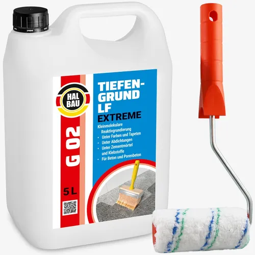 Tiefengrund LF 5L Reaktiv Silikatgrund Primer - Grundierung für Innen- und Außenbereiche, schnelltrocknend und frostbeständig. Ideal für diverse Untergründe mit einer Abdeckung von ca. 30-50m².
