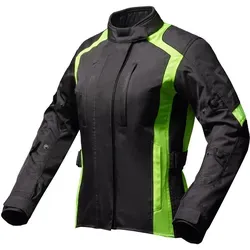 Modeka Tarex II Motorrad Damen Textiljacke 42 schwarz-fluogelb - Hochwertige Motorradjacke für Damen in Größe 42. Atmungsaktiv, mit herausnehmbaren Protektoren und wasserdichtem Material. Ideal für jede Jahreszeit und perfekten Tragekomfort.