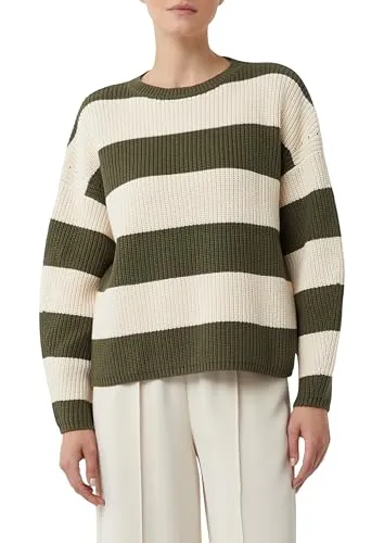 Comma Ringelpullover aus Grobstrick mit dezenten Pailletten