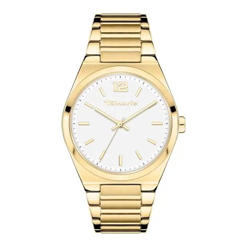 Tamaris Damen Analog Quarz Uhr TT-0145-MQ - Elegante Armbanduhr mit kratzunempfindlichem Mineralglas und hochwertigem Edelstahlband. Ideal für jeden Anlass und einfach Bandwechsel durch Wechselfederstege.