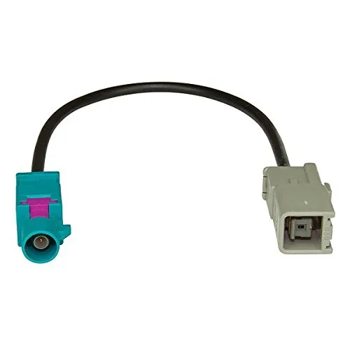 Unbekannt XFAK-MGT5 Antennenadapter Fakra (M) > GT5 (F) - Passend für VW GPS Antenne mit blauem Fakra Stecker auf Alpine, Kenwood, Pioneer