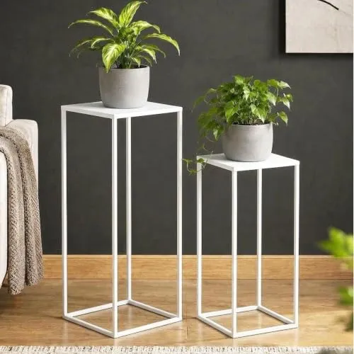DanDiBo Blumenhocker Metall Weiß 2er Set von DanDiBo