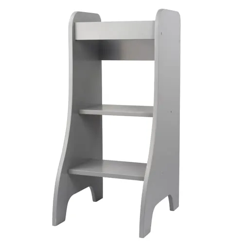 Puckdaddy Turmine Lernturm - Montessori Lern-Tritthocker für Kinder - Trittschemel für Baby- & Kleinkinderzimmer, aus 100% MDF, flexibel anpassbar und bis 60kg belastbar, ideal für Küche und Bad.