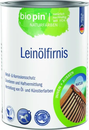 Biopin Leinölfirnis 2,5 L natur - Naturbelassener Leinölfirnis für Holzschutz und Pflege, ideal für Möbel und Holzoberflächen.