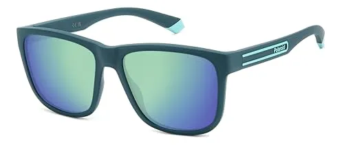 Polaroid PLD 2155/S Sonnenbrille, matt, Teal, 57 für Herren, blau (Matte Teal), 57