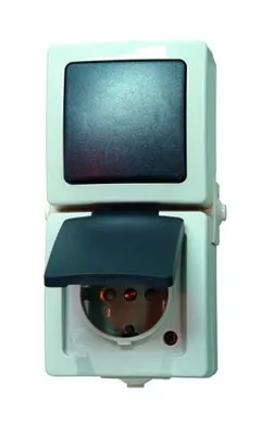 Kombination AP/FR senkr. A/W+Steckd., Nautic grau von Kopp