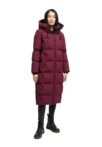 MARIKOO Damen Wintermantel N102 - gesteppt mit abnehmbarer Kapuze - Funktionsjacke in Größe L, winddicht und warm mit hochwertigem Polyester-Material, ideal für winterliche Temperaturen. Praktische Taschen und flexibler Tragekomfort sorgen für optimale Nutzung.