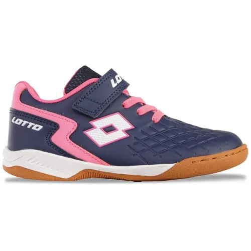 Lotto Hallenschuh - auch für den Hallensport blau 30 EU - Sneaker für Hallensport, ideal für Badminton, Handball, Squash und Volleyball. Mit Klettverschluss und elastischen Schnürsenkeln für optimalen Halt.