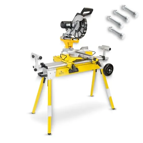 BAMATO Kappsägen SET KP-350PRO_KST-2760 - Sägen: Inklusive Kappsäge KP-350PRO mit Sanftanlauf und 340mm Schnittlänge sowie stabilen Maschinenständer KST-2760 für ergonomisches Arbeiten.