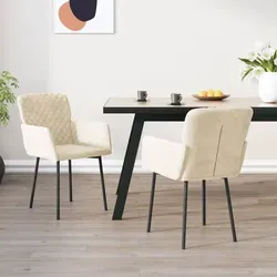 Esszimmerstühle 2er Set Creme Samt von Vidaxl - Elegantes 2er Set Esszimmerstühle aus hochwertigem Samt, das Komfort und Stil vereint. Ergonomisches Design mit stabilen Metall- und Sperrholzrahmen für ein gemütliches Essvergnügen.