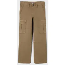 Name It Jogginghose NKMRYAN - Braune Kinderhose in Größe 176 - Bequeme Kinderhosen aus 98% Baumwolle und 2% Elasthan, ideal für den Alltag und Freizeitaktivitäten, in modischem Khaki und langem Schnitt.