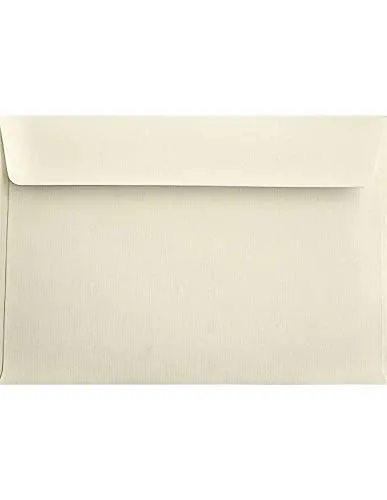 Netuno 25 Briefumschläge Ecru gerippt DIN C5 16,2 x 22,9 cm 120g Aster Laid Ivory elegante Briefhüllen groß strukturiert a5 Briefkuverts mit Struktur für Einladungskarten Geburtstagskarten