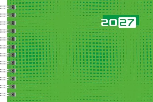 rido/idé 7017107017 Taschenkalender Mod. Septimus 2027 A6 quer, Papier, grün