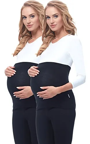 Be Mammy Damen Bauchband 169 2er Pack (Schwarz/Schwarz, 36/38)