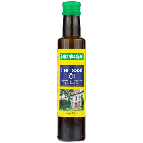 Seitenbacher Bio Leinsaatöl 250ml - Speiseöl aus 100% biologischen Leinsamen, reich an Omega-3-Fettsäuren für eine gesunde Ernährung.