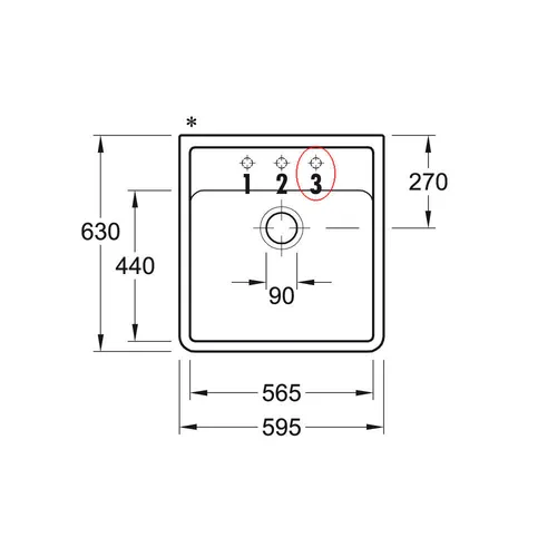 Lochbohrung 3 Ø 35 mm von Villeroy & Boch