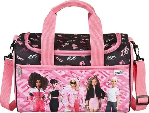 Scooli Barbie Sporttasche für Kinder - Klassische Sporttaschen mit geräumigem Hauptfach und verstellbarem Schultergurt, perfekt für Sportunterricht und Übernachtungen. Das coole Barbie-Design begeistert kleine Fans!