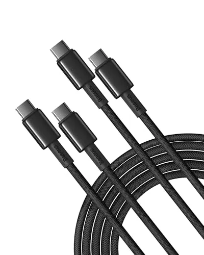 Baseus USB C auf USB C Kabel, 100W [2m+2m] Typ C Schnellladekabel PD 5A QC 4.0 Ladekabel USB C Aufladekabel für iPhone 17 16 15 14 13 12 Pro, Galaxy S25 S24 S23 S22 Ultra, MacBook, iPad Pro