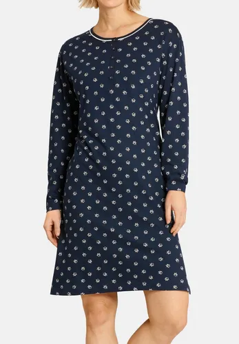 Hajo Nachthemd Klima Komfort - Atmungsaktives Baumwoll-Nachthemd für erholsame Nächte - Nachthemden aus supergekämmter Baumwolle, atmungsaktiv und komfortabel, mit Rundhalsausschnitt und zeitlosem Alloverprint für stilvolle Nächte.