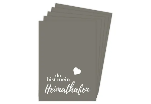 Deine Wörter Grußkarten Heimathafen Postkartenset, 5 Karten, DIN A6