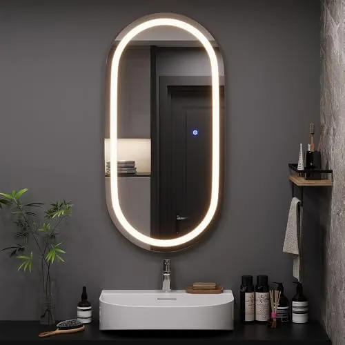 Badezimmerspiegel Vicco Miral 50 x 100 cm mit Frontlight Beleuchtung - Moderne Badezimmerspiegel mit 50 x 100 cm, ausgestattet mit energieeffizienter Frontlight Beleuchtung für ein optimales Licht beim Schminken und Rasieren.