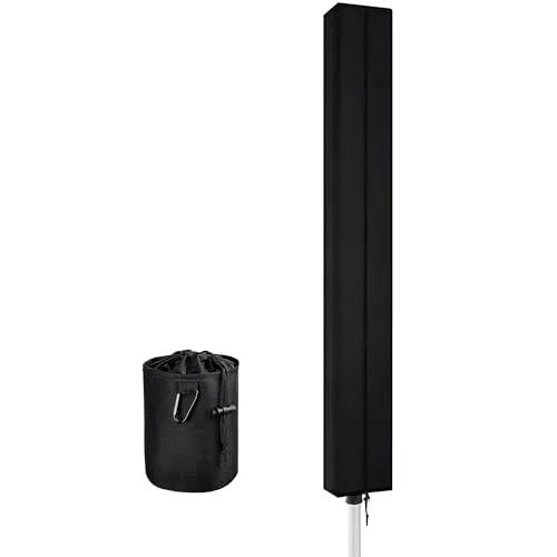 Dokon Wäschespinne Schutzhülle Wetterfest UV Beständiges Wäschespinne Abdeckung mit Reißverschluss, Robustes Oxford-Gewebe Schutzhülle für Wäscheschirme mit Wäscheklammerbeutel (160x15x15cm) Schwarz