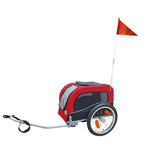 Nobby 62395 Fahrradanhänger SENLIMA S - B 53 x H 60 x L 60 cm, stabiler Metallrahmen mit Reflektostreifen und einfacher Aufbau, ideal für den sicheren Transport von Haustieren bis 15 kg