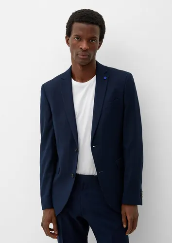 s.Oliver BLACK LABEL Herren Anzugjacke 02.899.54.4492 - Anzugjacke für Herren in Dunkelblau, moderne kurze Länge und ideal für elegante Anlässe.