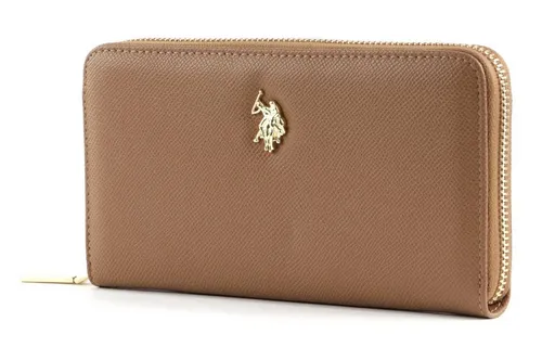 U.S. Polo Assn Geldbörse Jones - Elegante Geldbörse im schicken Camel Design, mit 6 Kreditkartenfächern und vielen weiteren Fächern für optimale Organisation.