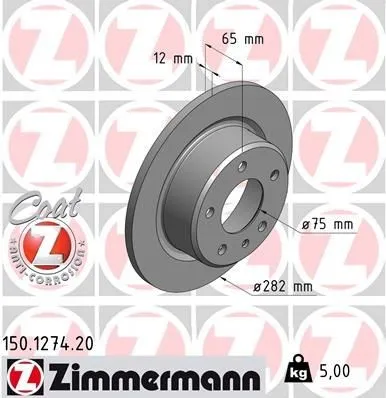 Produktbild Zimmermann Bremsscheibe COAT Z 150.1274.20