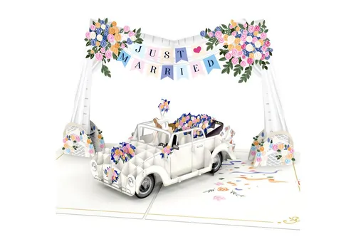 papercrush Hochzeitskarte Hochzeitsauto