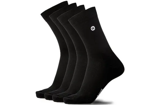 QSOCKS Socken Businesssocken 4 Paar für Herren aus Bio-Baumwolle mit druckfreie Naht (Packung, 4 Paar) Atmungsaktive Baumwolle – ohne Gummidruck – druckfreie Naht