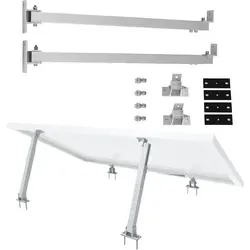 NuaSol verstellbare Solarmodul-Halterung 15° - 30° in Silber - Robuste Halterung für PV-Anlagen, verstellbarer Neigungswinkel von 15° bis 30° für optimale Ausrichtung. Inklusive Schrauben-Set und EPDM Auflagen.