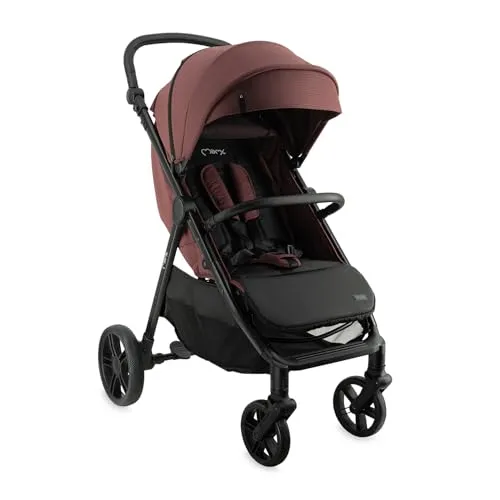 MoMi CLARA Kinderwagen in Burgund - Verstellbarer Kinder-Buggy für Kinder bis 22 kg, inklusive umfangreichem Zubehörset wie Tasche, Fußdecke und Regenschutz – ideal für den Alltag.