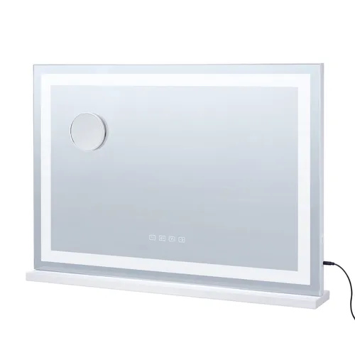 VEVOR Hollywood Schminkspiegel mit Bluetooth - Kosmetikspiegel in Weiß, 3 Farben, quadratisch, ideal für Make-up-Anwendungen und mit einer Lebensdauer von 50.000 Stunden.