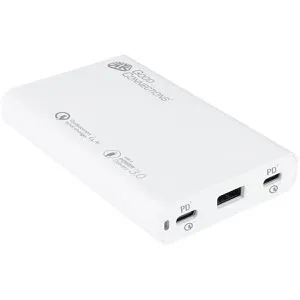 GC PCA-D008W - 65W USB-Ladegerät mit 2x USB-C und 1x USB-A - Kompakte USB-Schnellladestation mit GaN-Technologie, ideal für das gleichzeitige Laden von bis zu drei Geräten. Perfekt für Smartphones, Tablets und Laptops.